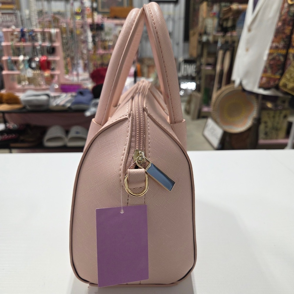Younique Blush Pink Saffiano Satchel Crossbody Bag Gold Hardware - Picture 4 of 6